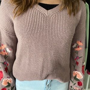 dusty rose sweater